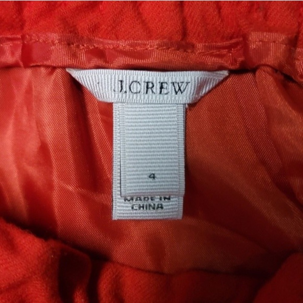 J. Crew Women's Orange Wool High Waist Mini Skirt With Pockets Size 4 - Picture 4 of 5